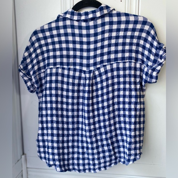 Jane & Delancey Blue and White Checkered blouse. Sz. Small - Picture 4 of 4
